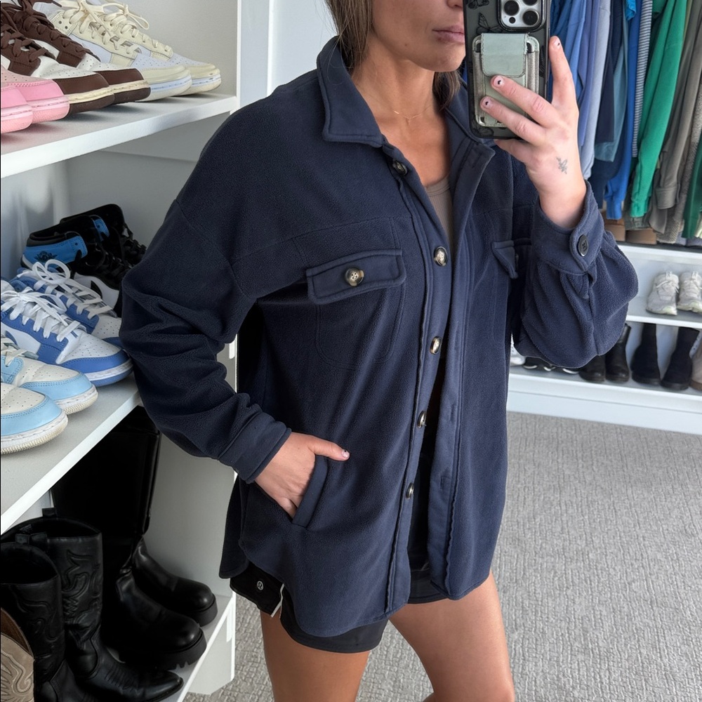 Navy Button-Up Cardigan - Picture 2 of 2